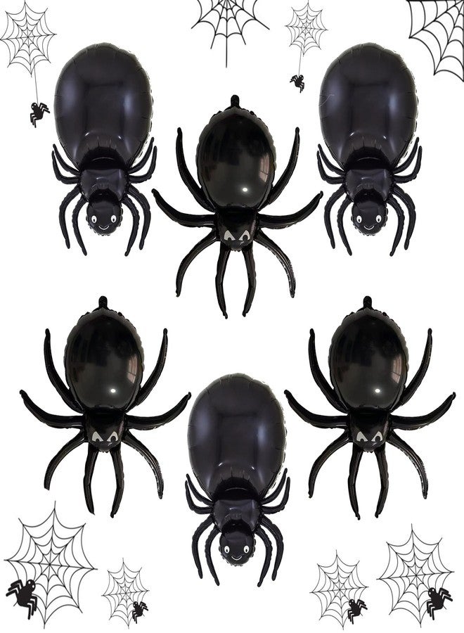 Hazyore 6 PCS Spider Balloons Black Spider Halloween Balloons, Halloween Balloon Spider Party Supplies Decoration Party Decoration Balloon Party Set - Image 1
